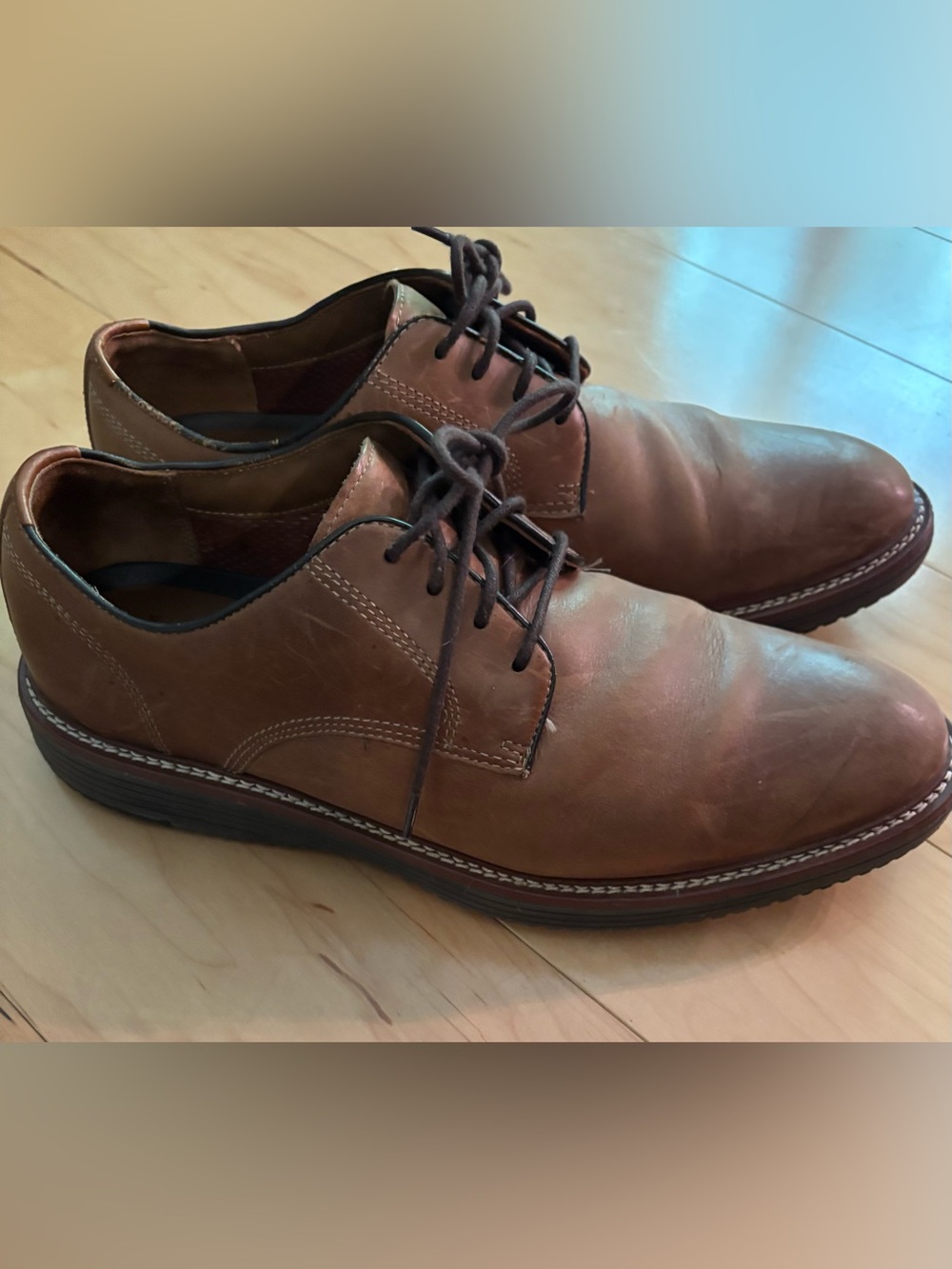 Johnston & Murphy Brown Leather Derby Lace-Up Shoes
